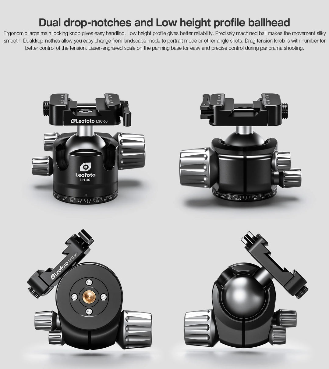 Leofoto Ranger LS-323C + LH-40SC Carbon Fiber Tripod Kit