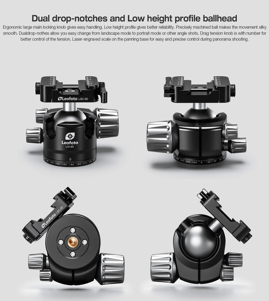 Leofoto Ranger LS-323C + LH-40SC Carbon Fiber Tripod Kit