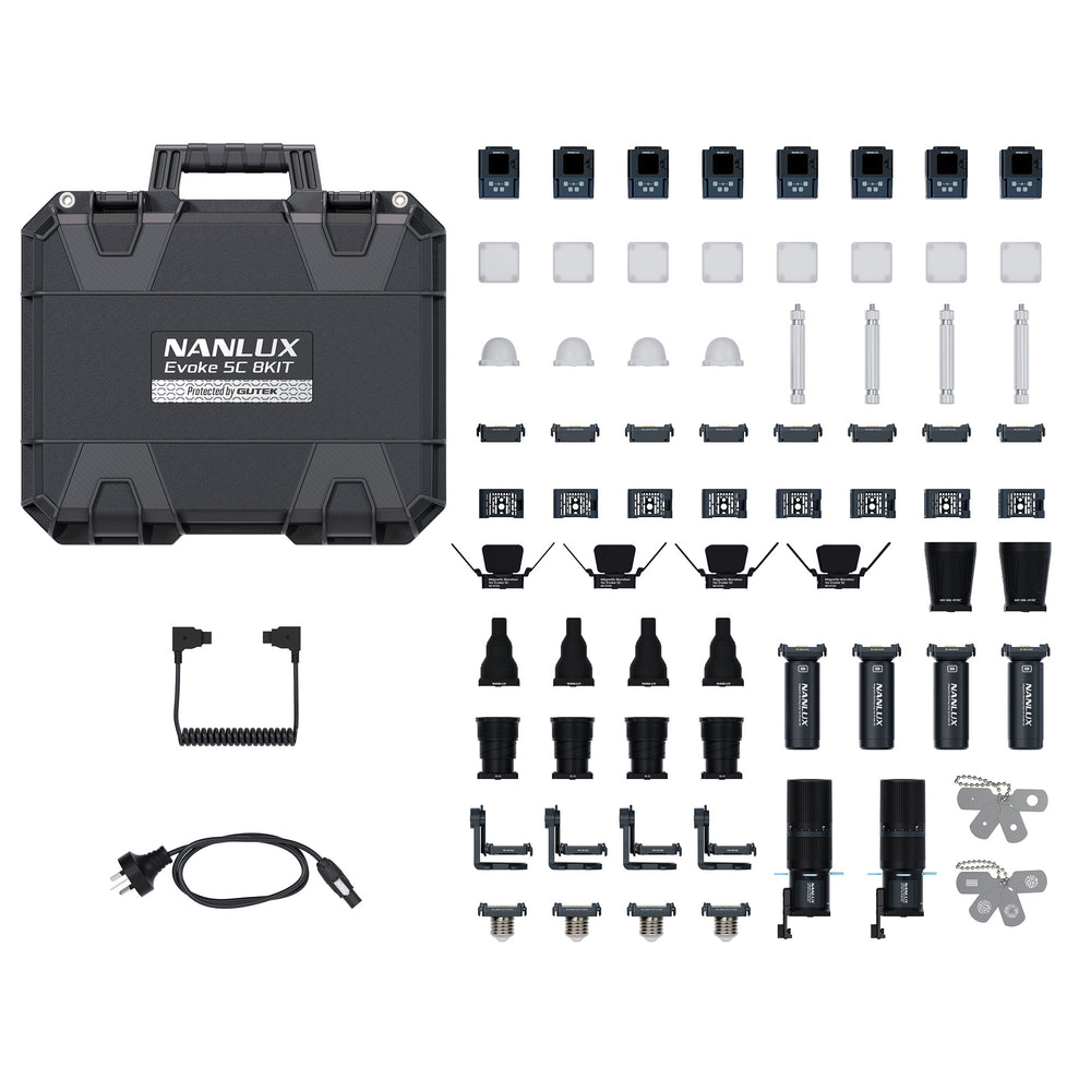 Nanlux Evoke 5C 8KIT – Full-Colour LED Spot Light, Eight-Light Kit