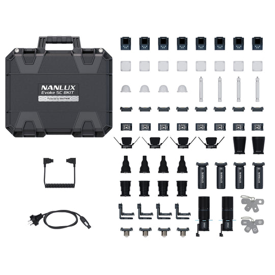 Nanlux Evoke 5C 8KIT – Full-Colour LED Spot Light, Eight-Light Kit