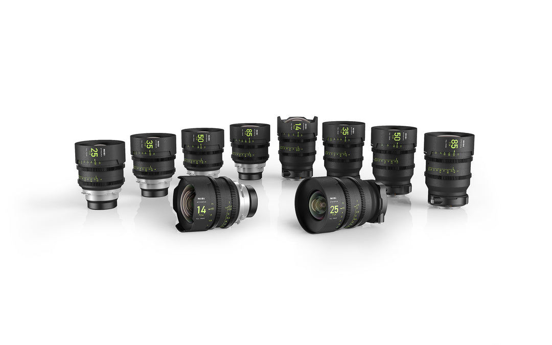 NiSi Athena Prime Full Frame Cinema Lens Set with 5 Lenses + FREE 4x5.65" 1/8 Black Mist and Polarizer