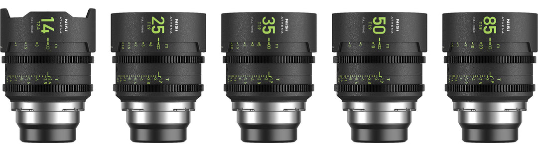NiSi Athena Prime Full Frame Cinema Lens Set with 5 Lenses + FREE 4x5.65" 1/8 Black Mist and Polarizer