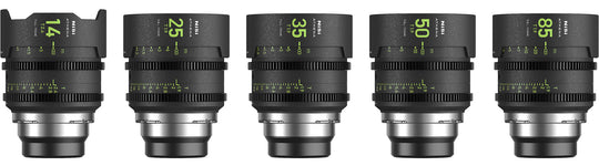 NiSi Athena Prime Full Frame Cinema Lens Set with 5 Lenses + FREE 4x5.65" 1/8 Black Mist and Polarizer