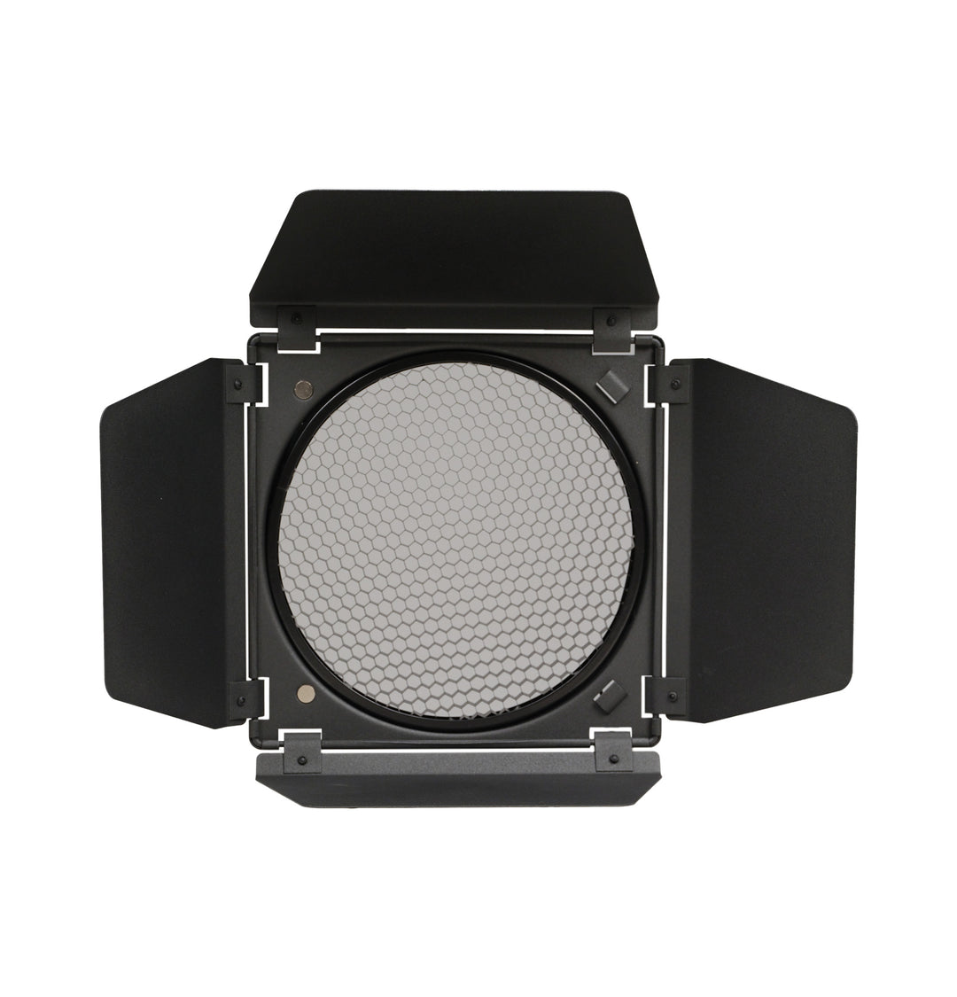 Nanlite Barndoor with Grid for RF45 Bowens Mount Reflector