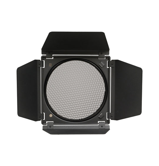 Nanlite Barndoor with Grid for RF45 Bowens Mount Reflector