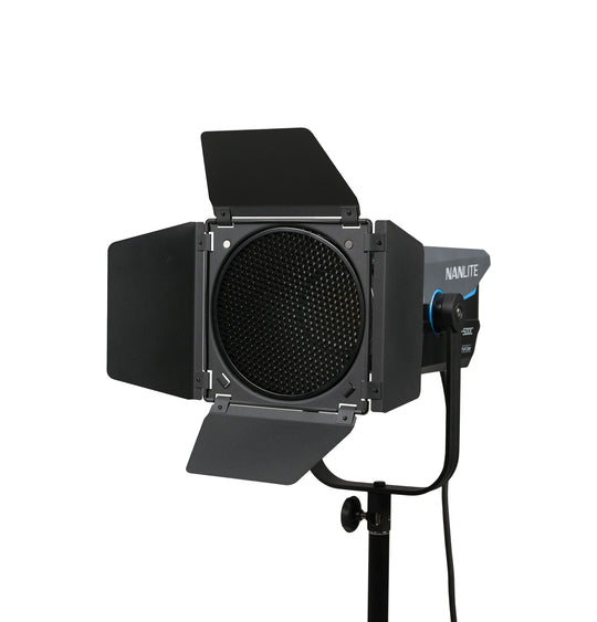 Nanlite Barndoor with Grid for RF45 Bowens Mount Reflector
