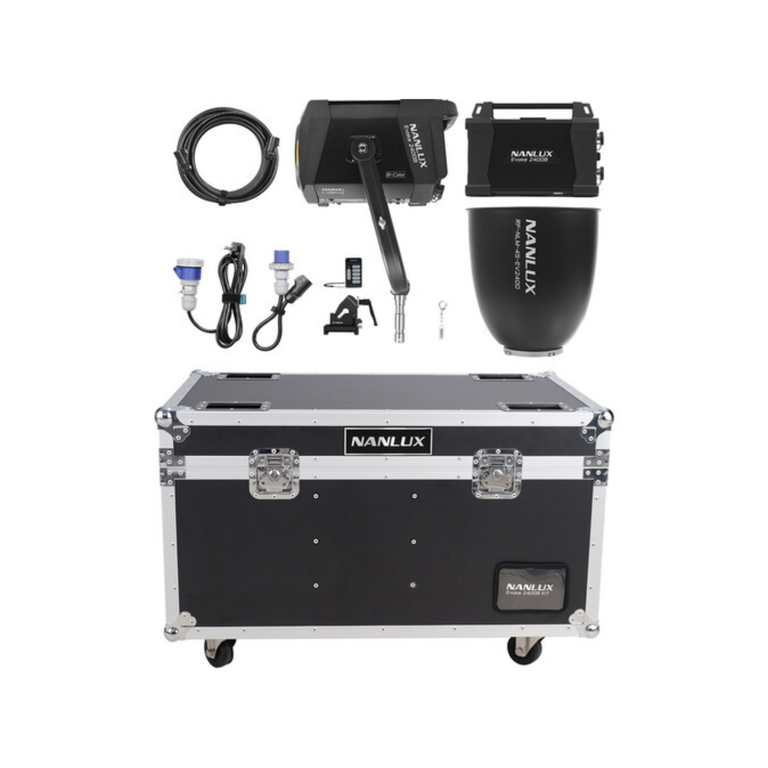 Nanlux Evoke 2400B KIT – Bi-Colour Spot Light with 45° Reflector in Flight Case