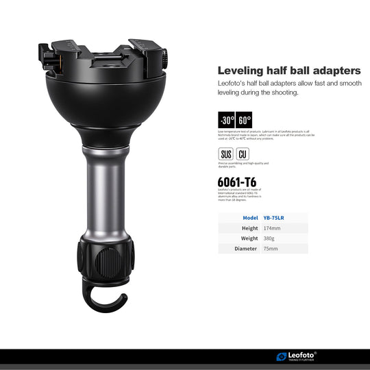 Leofoto YB-75LR Dual Format Arca Picatinny Leveling Base
