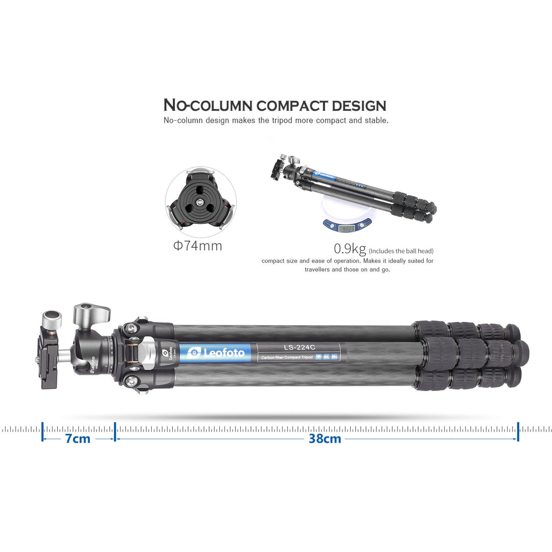 Leofoto Ranger LS-224C + LH-25 Carbon Fiber Tripod Kit  - Landscapegear