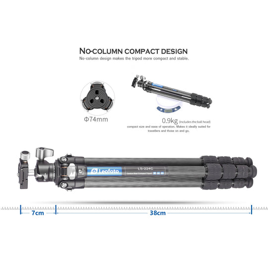 Leofoto Ranger LS-224C + LH-25 Carbon Fiber Tripod Kit  - Landscapegear