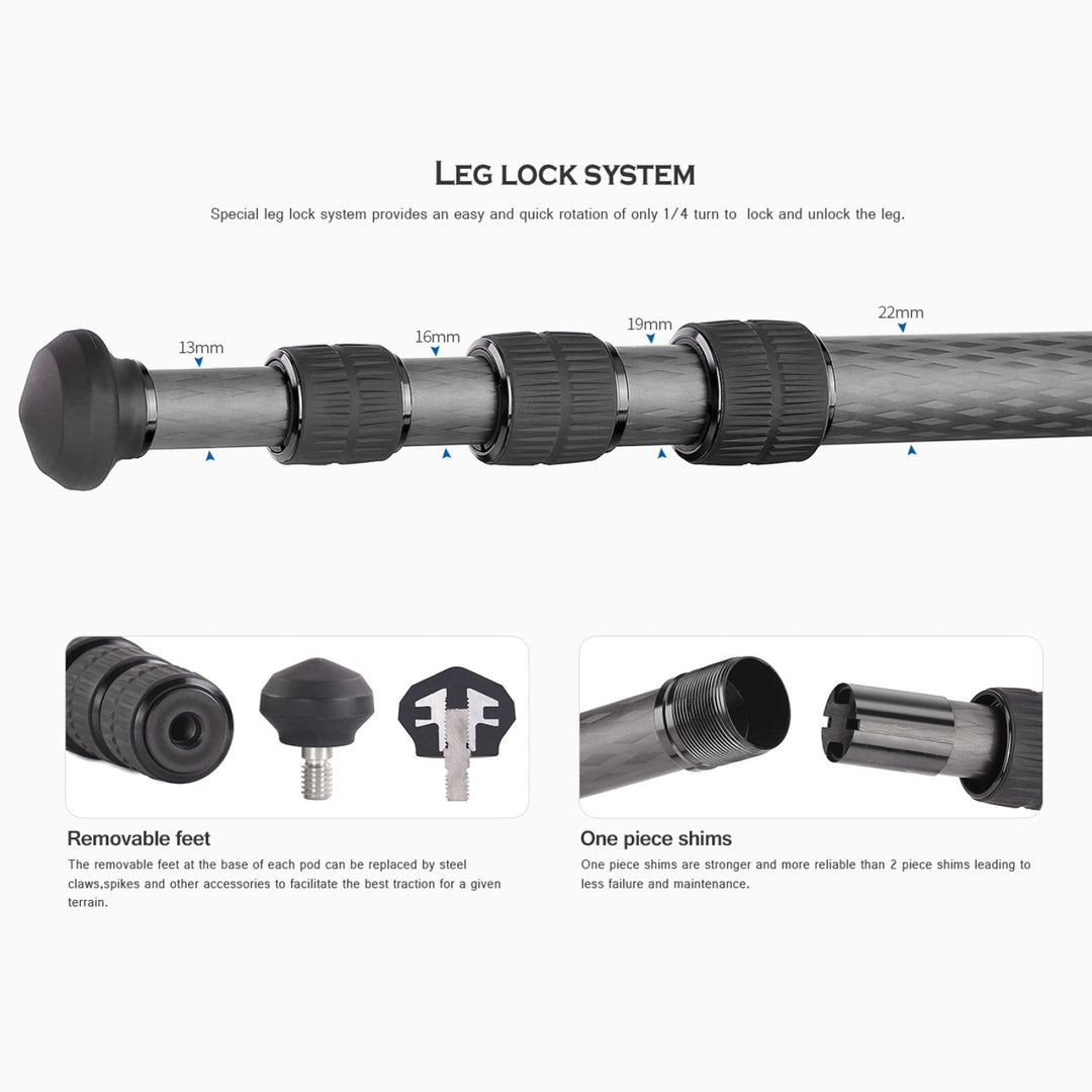 Leofoto Ranger LS-224C + LH-25 Carbon Fiber Tripod Kit  - Landscapegear