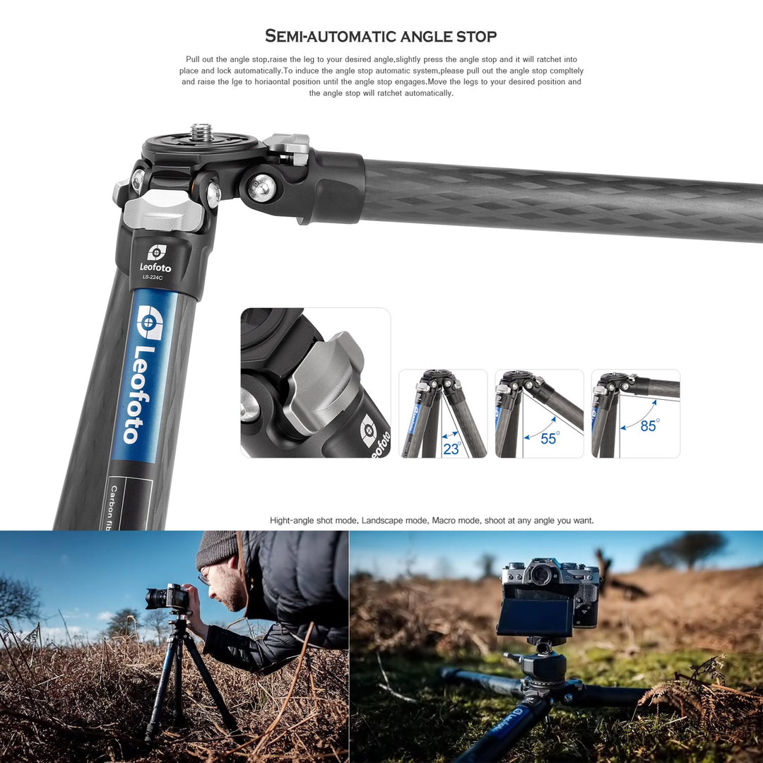 Leofoto Ranger LS-224C + LH-25 Carbon Fiber Tripod Kit  - Landscapegear
