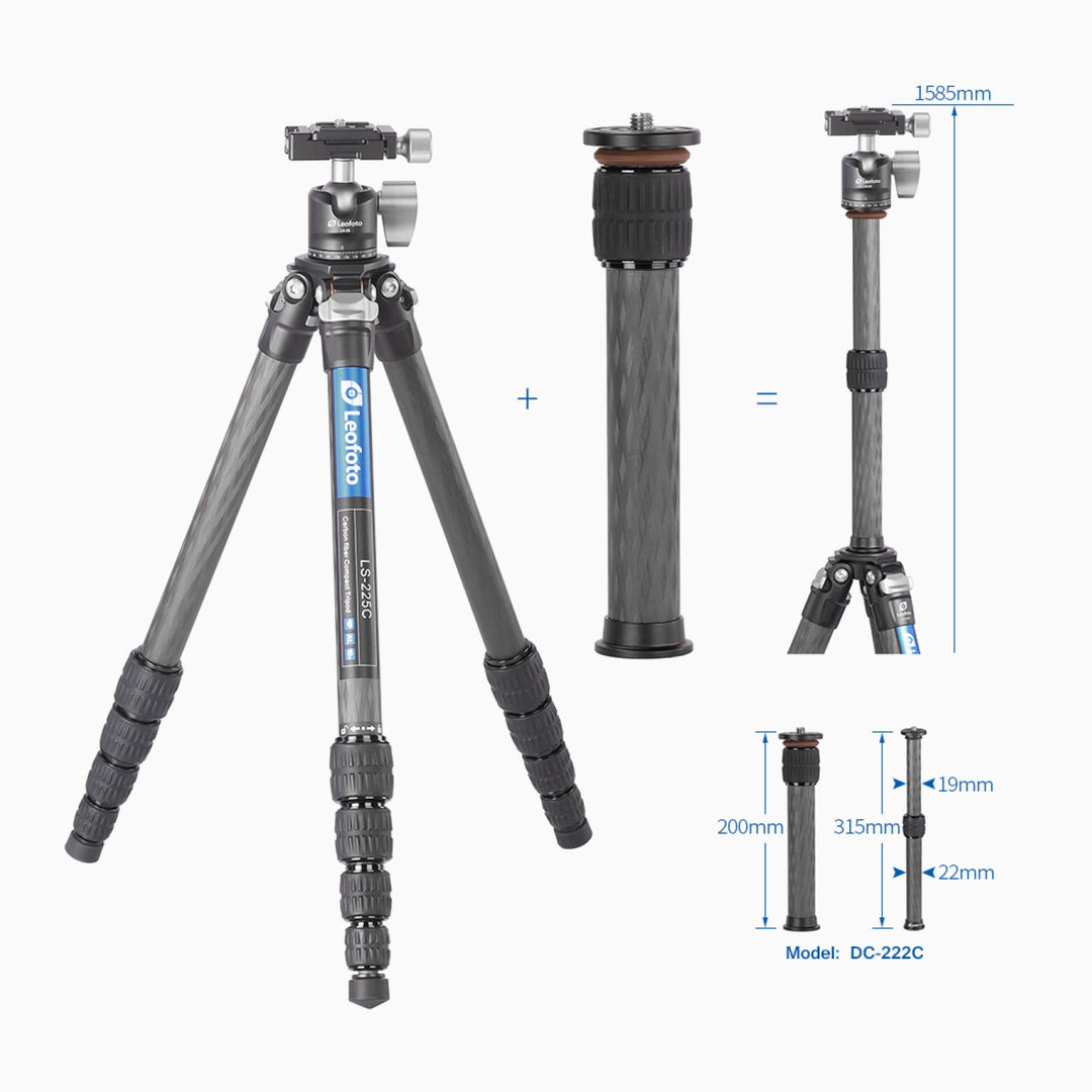 Leofoto Ranger LS-225C + LH-25 Carbon Fiber Tripod Kit-