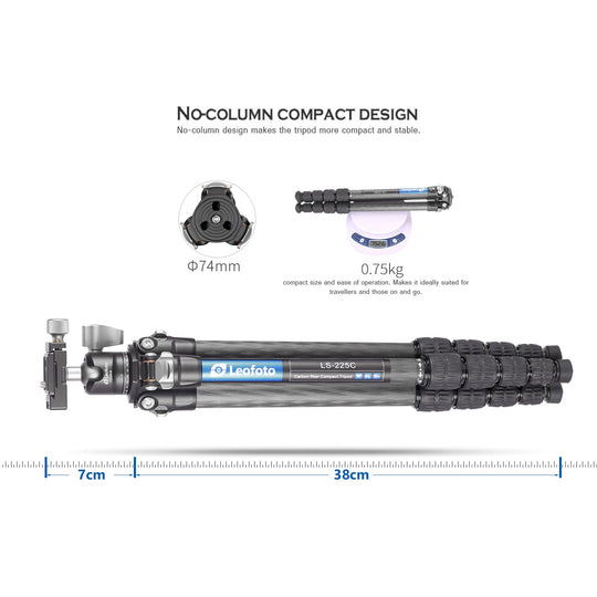 Leofoto Ranger LS-225C + LH-25 Carbon Fiber Tripod Kit-