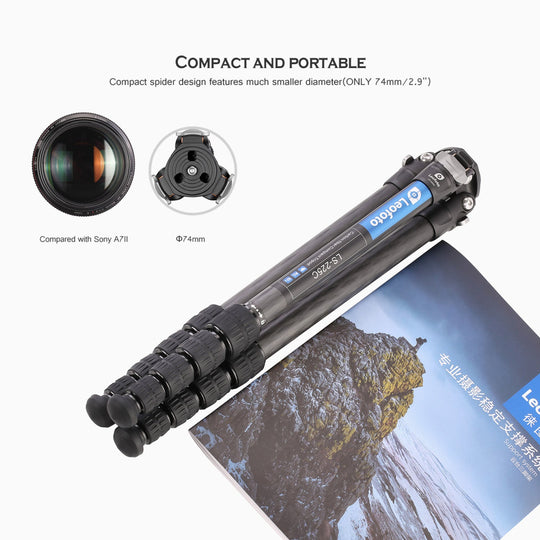 Leofoto Ranger LS-225C + LH-25 Carbon Fiber Tripod Kit-