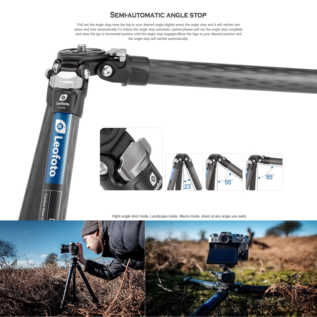 Leofoto Ranger LS-225C + LH-25 Carbon Fiber Tripod Kit-