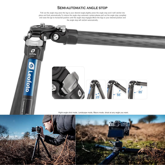 Leofoto Ranger LS-225C + LH-25 Carbon Fiber Tripod Kit-