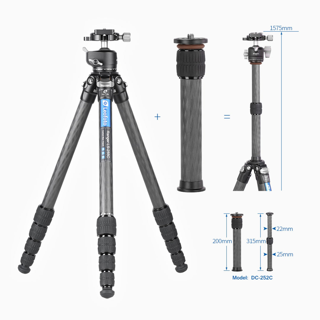 Leofoto Ranger LS-255C + LH-30 Carbon Fiber Tripod Kit-