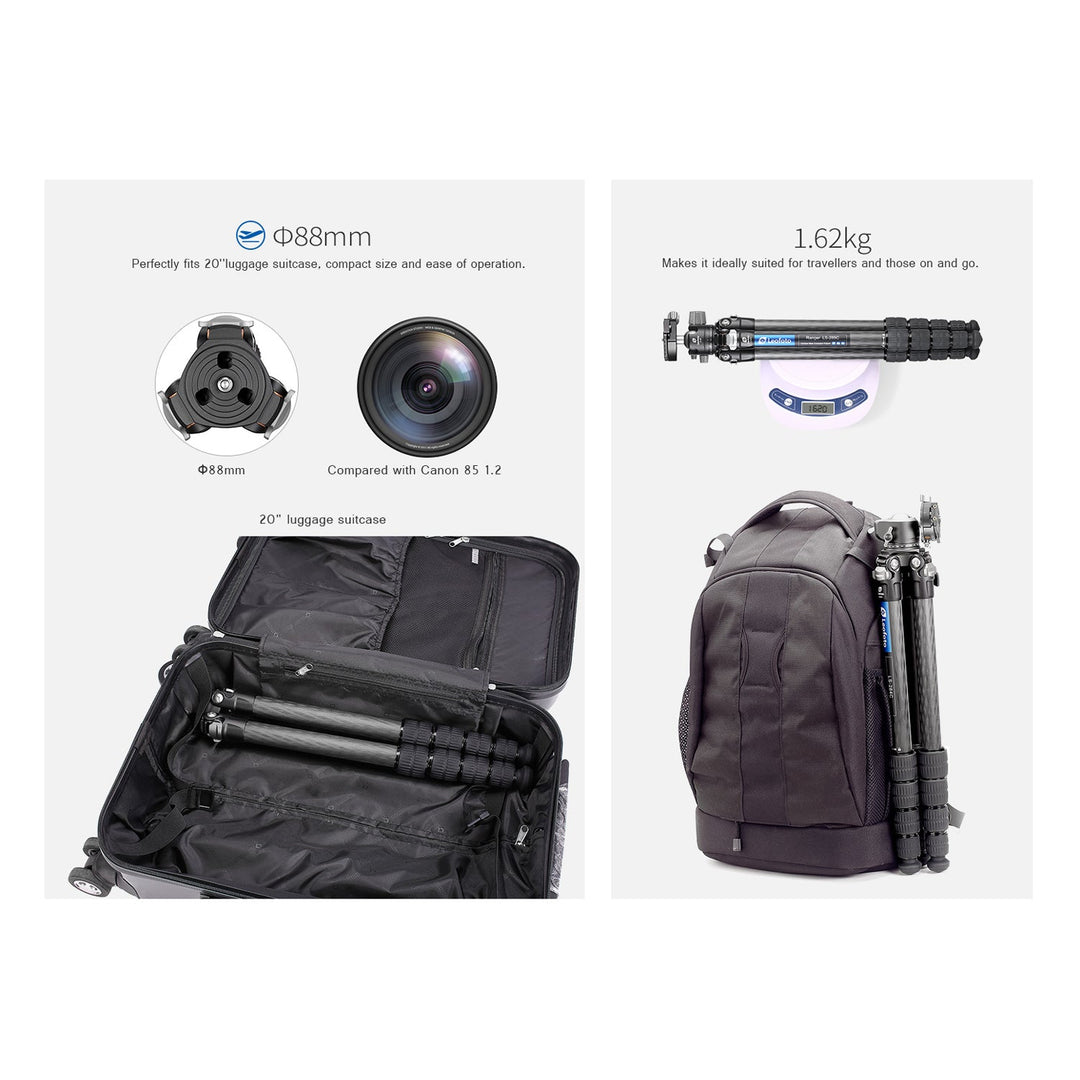 Leofoto Ranger LS-285C + LH-36 Carbon Fiber Tripod Kit-