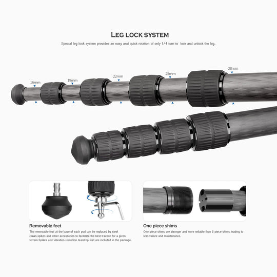 Leofoto Ranger LS-285C + LH-36 Carbon Fiber Tripod Kit-