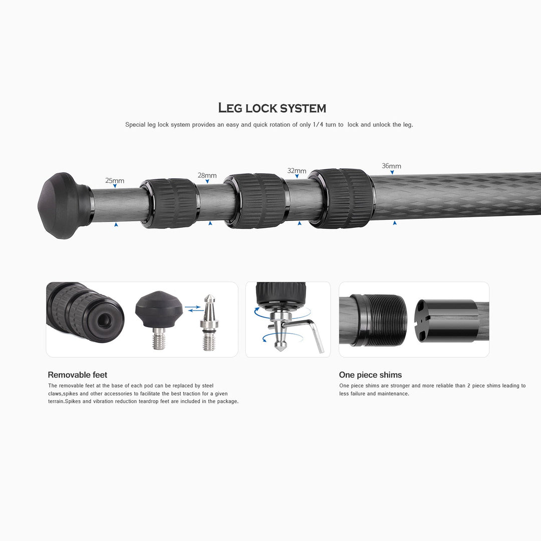 Leofoto Ranger LS-364C Carbon Fiber Tripod-
