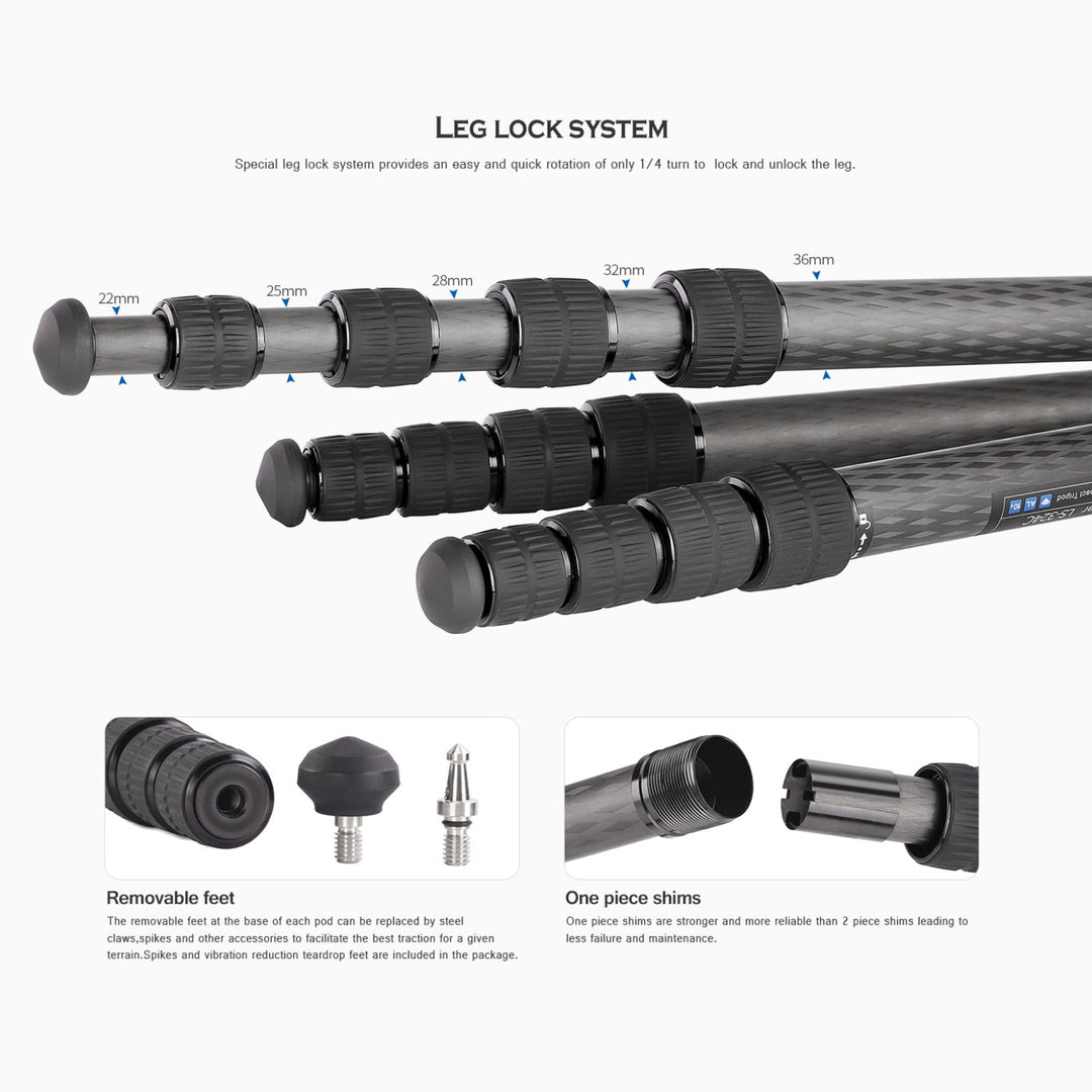 Leofoto Ranger LS-365C Carbon Fiber Tripod-