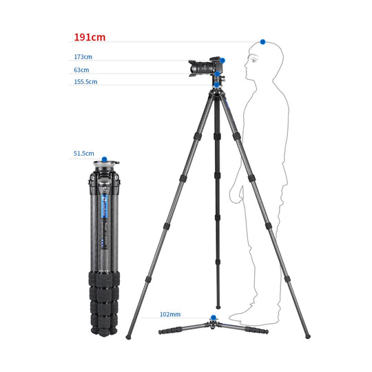 Leofoto Ranger Leveling LS-365CEX Carbon Fiber Tripod-