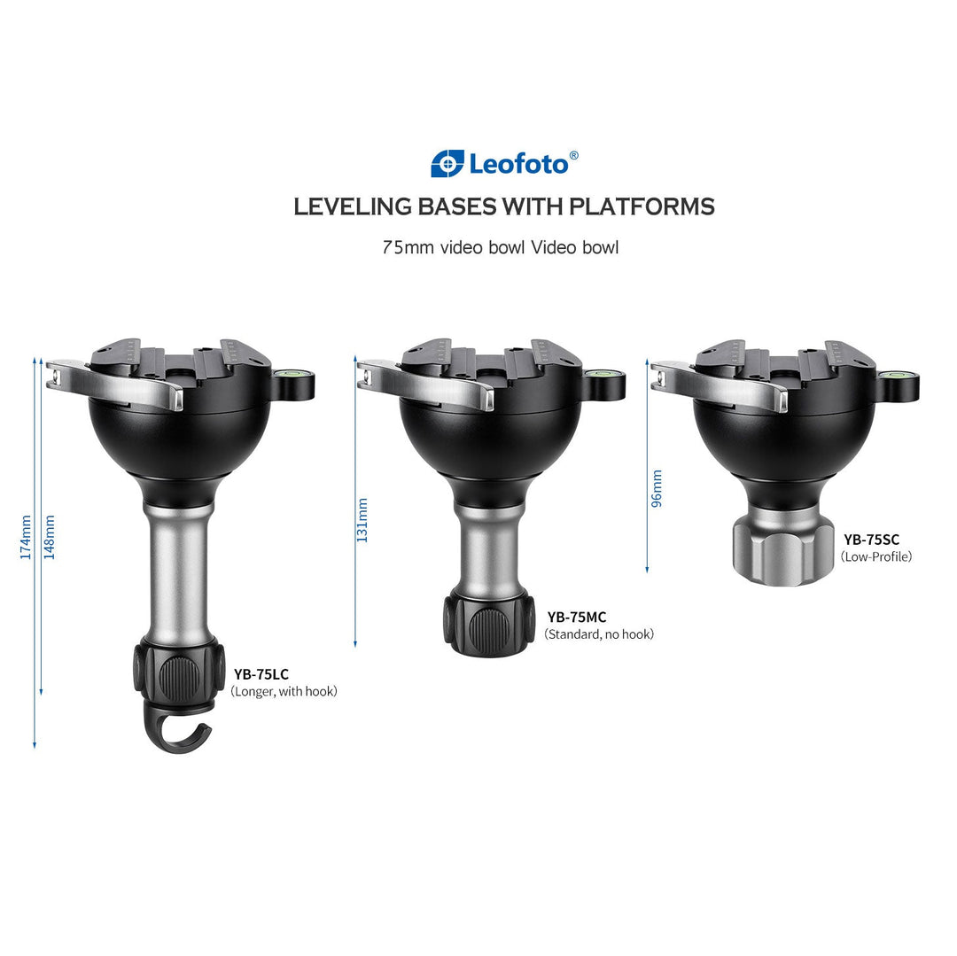 Leofoto YB-75 Leveling Bases with Lever Release Clamp for 75mm Bowls-