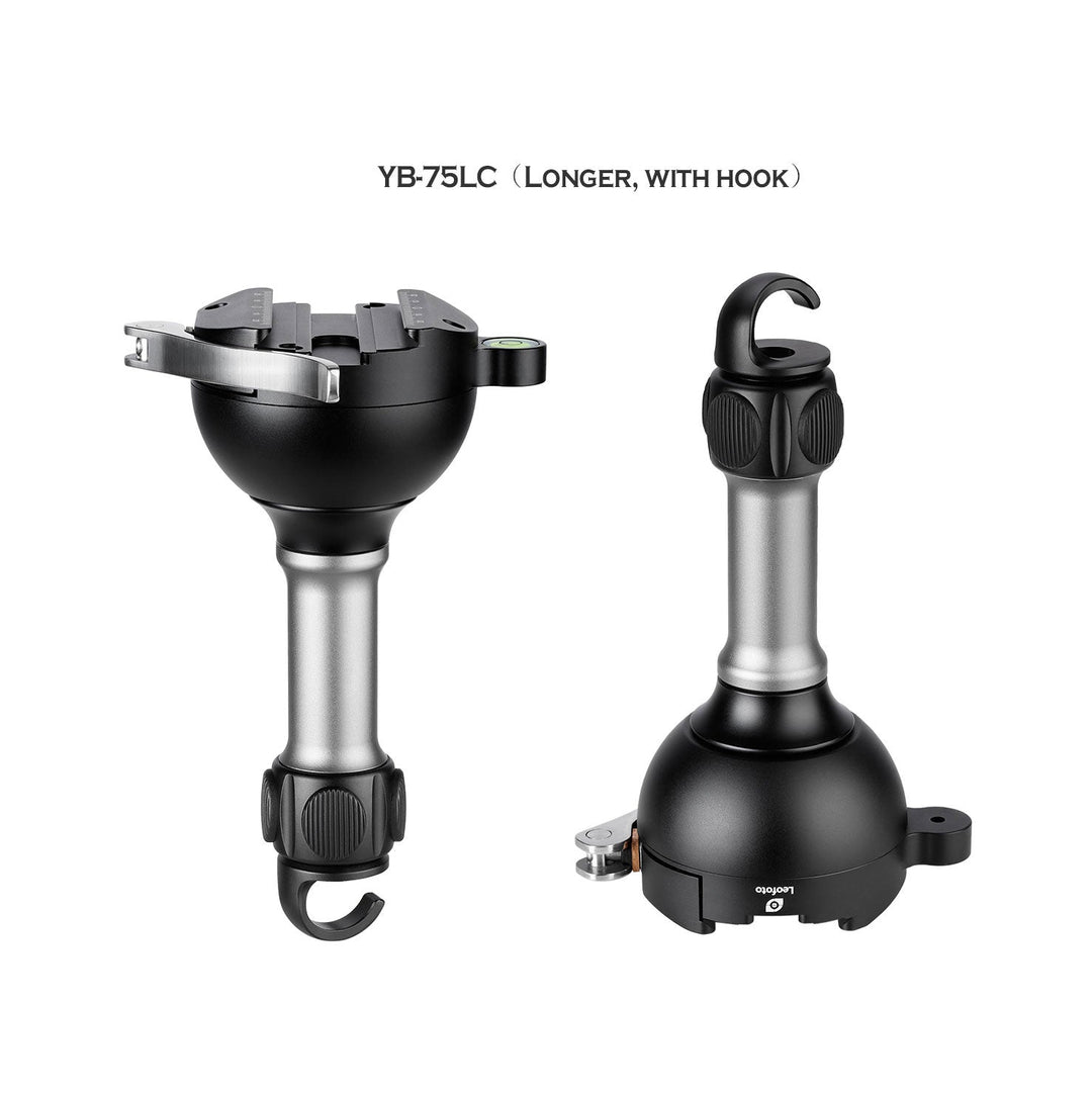 Leofoto YB-75 Leveling Bases with Lever Release Clamp for 75mm Bowls-YB-75LC Long Arm + Hook-