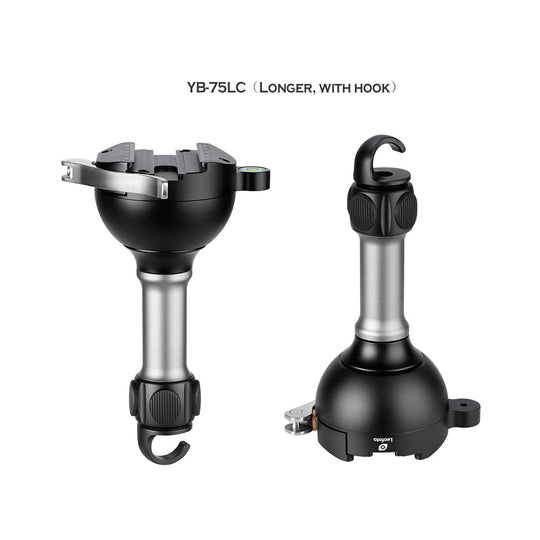 Leofoto YB-75 Leveling Bases with Lever Release Clamp for 75mm Bowls-YB-75LC Long Arm + Hook-