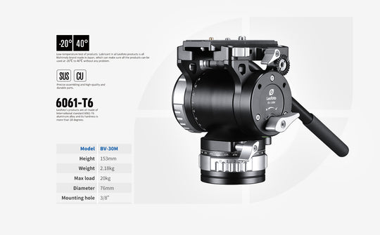 Leofoto BV-30M Video Fluid Head
