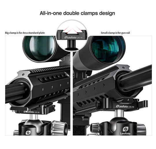 Leofoto LH-55SC Low Profile Ballhead  with Dual Profile Picatinny/Arca Clamp