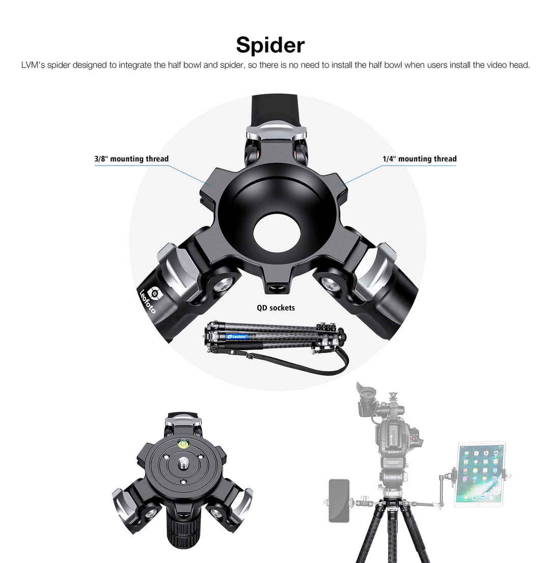 Leofoto LVM-323C + BV-15 Video Tripod Kit