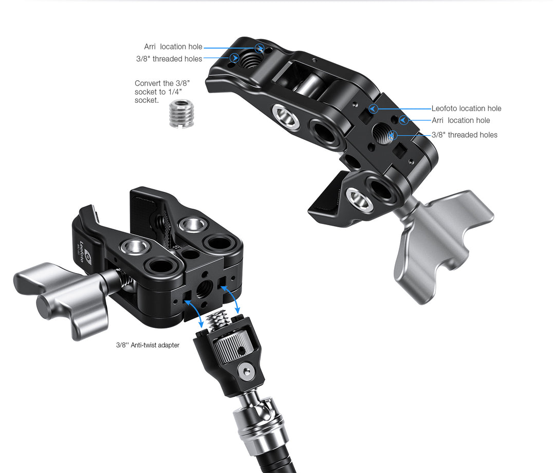 Leofoto MC-60 Travel Clamp