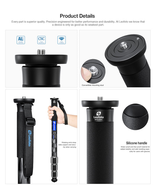 Leofoto MPQ-404C Carbon Fiber Monopod