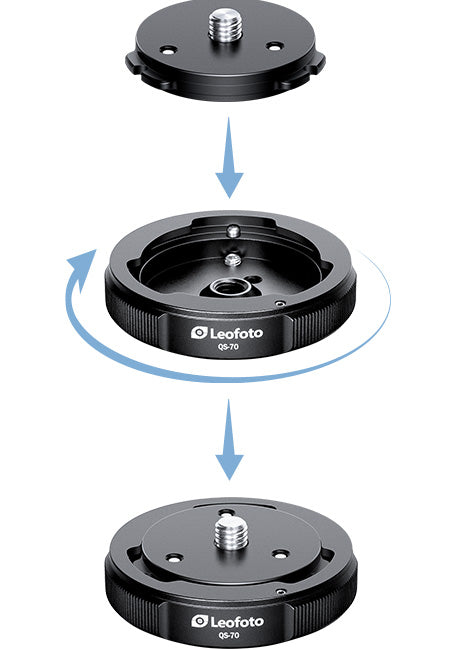 Leofoto QS-70 Quicklink Base and Plate Set