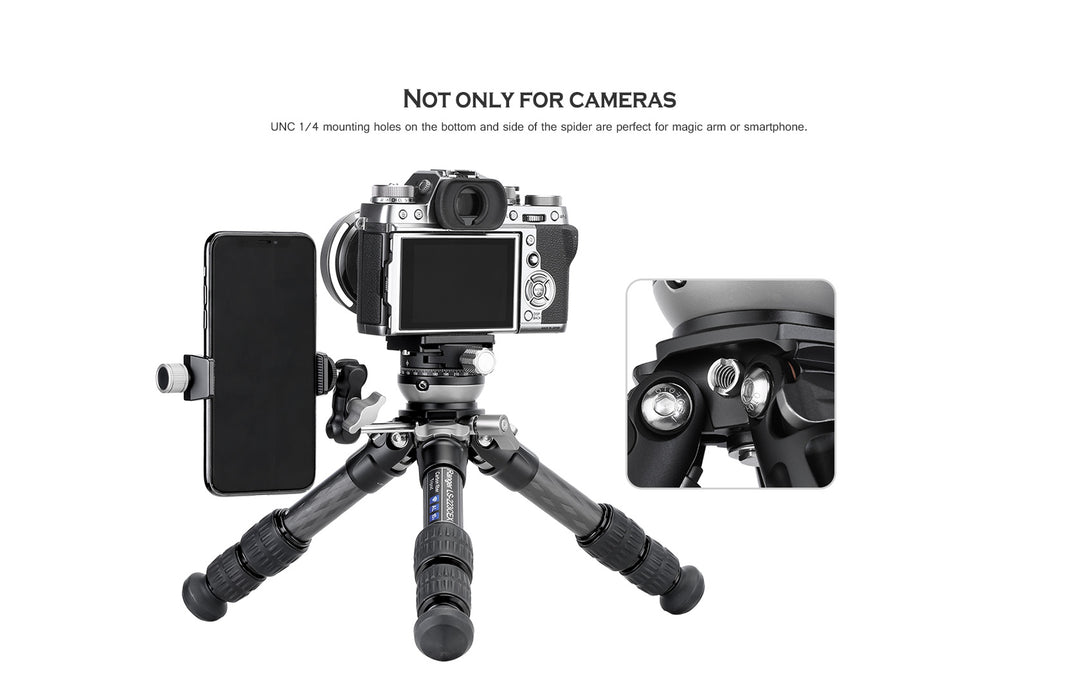 Leofoto Ranger Leveling LS-223CEX + RH-0 Carbon Fiber Tripod Kit