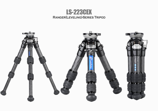 Leofoto Ranger Leveling LS-223CEX + RH-0 Carbon Fiber Tripod Kit
