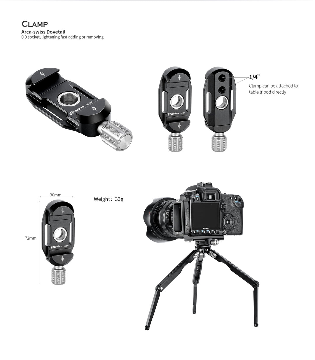 Leofoto SP-01 + DC-22Q Quick Detach Shoulder Strap