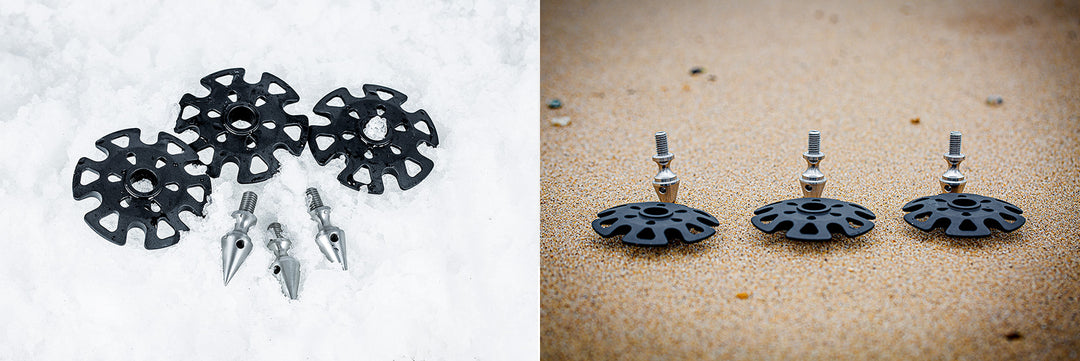 Leofoto TFW Tripod foot spikes with snow shoes (set of 3)