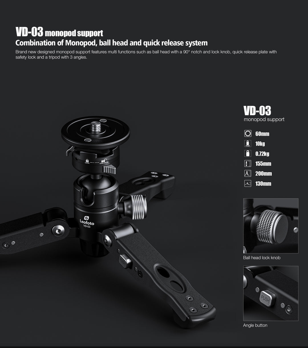 Leofoto VD-03 Monopod Support